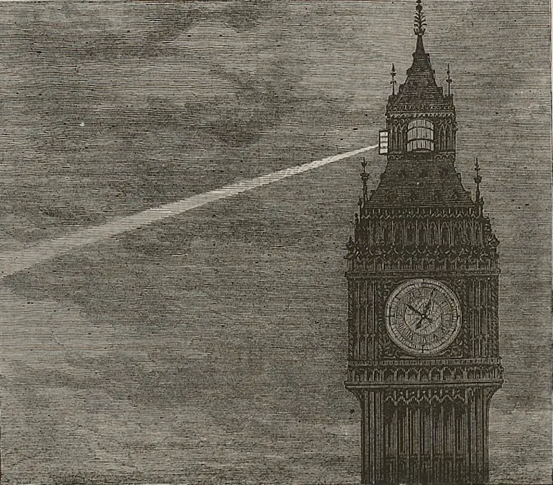 Light on the Clock Tower The Illustrated London News © Parliamentary Art Collection, WOA 6141 